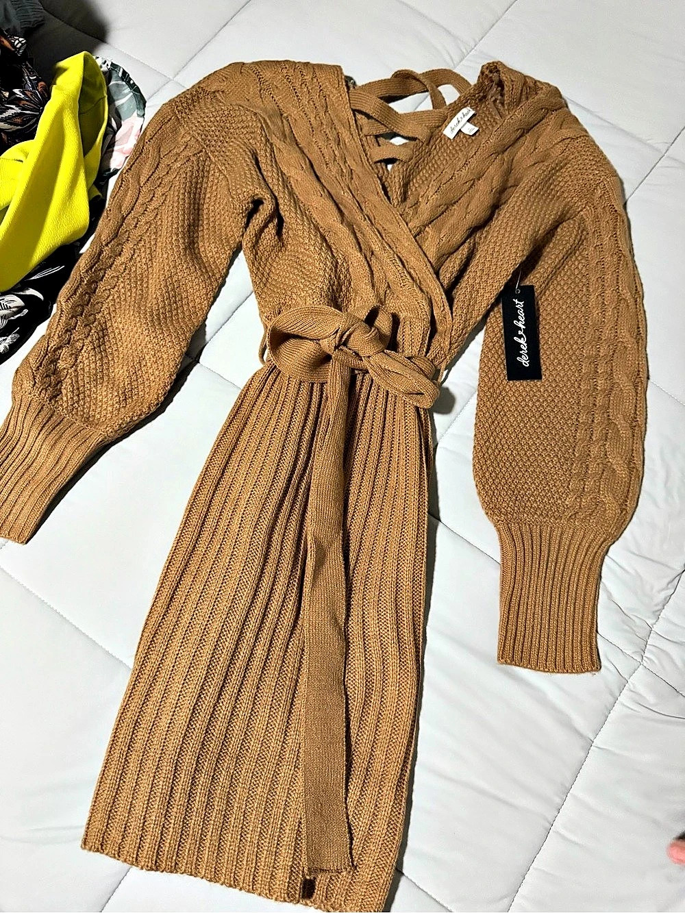 Derek Heart Brown Knit Wrap Cardigan
